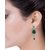 Voylla Green Stone CZ Embellished Sterling Silver Earrings