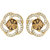 Voylla Floral CZ Embellished Stud Earrings
