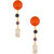 Voylla Golden Chain Danglers Adorned With Multicolor Stones