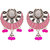 Voylla Rangabati Pink Beads and Mirrors Earrings