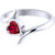 Voylla Sterling Silver Pink Heart CZ Ring In Rhodium Finish