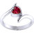 Voylla Sterling Silver Pink Heart CZ Ring In Rhodium Finish
