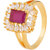 Voylla CZ Emerald Cut Gemstone Ring