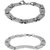 Dare by Voylla Bold Link Designer Silver Plated Bracelets Combo