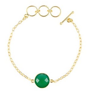 Precious Stone Emerald /Panna Gold Plated Bracelet/Rakhi Unheated  Original Stone Panna Bracelet By CEYLONMINE