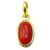 CEYLONMINE - Red Coral Pendant Natural Moonga stone original copper pendant