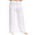 Partr wear Chikan Women's Cotton Hand Embroidered Palazzo Pant (White)