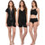 You Forever Women's Nightwear Set (Black, Pack of 3)