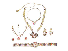Kaku Fancy Dresses Bharatnatyam Jewellery/Classical Dance Jewellery Set for Girlst -Golden, Free Size for Girls