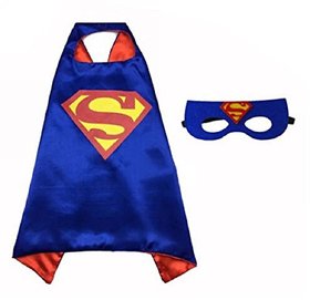Kaku Fancy Dresses Superman Robe for Kids/California Costume/Superhero Robe -Blue, Free Size, for Boys