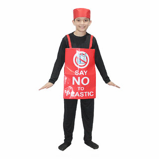 Kaku Fancy Dresses Say No to Plastic Costume/Social Massage Fancy Dress-Multicolor, 3-8 Years, for Unisex