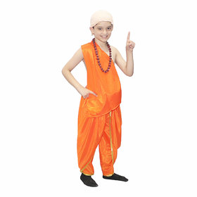 Kaku Fancy Dresses Arya Bhatt Costume for Kids/National Hero/Freedom Fighter Costume -Orange,for Boys