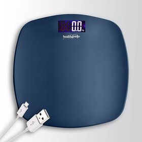 Healthgenie Digital Personal Weighing Scale With Step On Technology and USB- Fibre(Royal Blue).