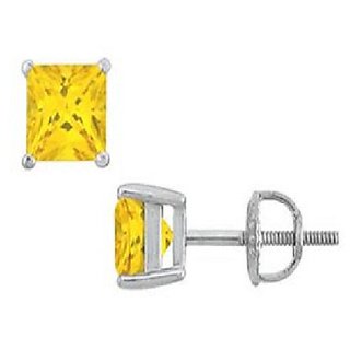 Natural Yellow sapphire Earring Original & Precious stone Pukhraj Stud Earring By CEYLONMINE