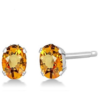 Unheated & Untreated Stone Pukharj Earring For Astrological Purpose BY CEYLONMINE