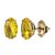 Pukhraj Stud Earring Unheated  Untreated Stone Yellow Sapphire Gold Plated Earring By CEYLONMINE