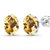 CEYLONMINE- Natural Yellow Sapphire/Pushpraj Stone Earring For Astrological Purpose