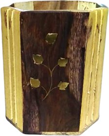 Kamakshi Art  Table  Top  Wooden Pen Stand.
