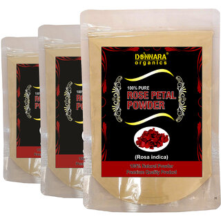 Donnara Organics 100% Natural Rose Petal Powder Combo pack of 3 of 150 gms(450 gms)