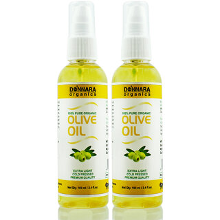 Donnara Organics Premium Extra Light Olive oil- 100% Pure & Natural Combo pack of 2 bottles of 100 ml(200 ml)