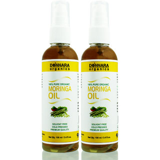Donnara Organics Premium Moringa oil- 100% Pure & Natural Combo pack of 2 bottles of 100 ml(200 ml)