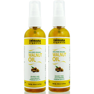 Donnara Organics Premium Walnut oil- 100% Pure & Natural Combo pack of 2 bottles of 100 ml(200 ml)