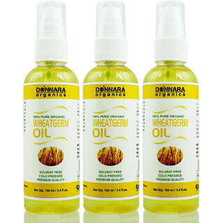 Donnara Organics Premium Wheatgerm oil- 100% Pure & Natural Combo pack of 3 bottles of 100 ml(300 ml)