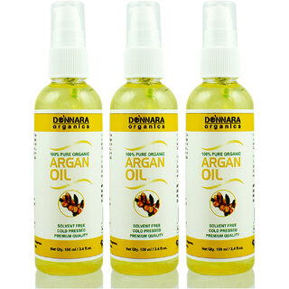 Donnara Organics Premium Argan oil- 100% Pure & Natural Combo pack of 3 bottles of 100 ml(300 ml)
