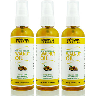 Donnara Organics Premium Walnut Oil- 100 Pure Natural Combo Pack Of 3 Bott