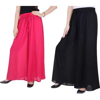 Women Fashion black -pink palazzo pant or Trousers