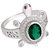 5.25 Ratti Natural Emerald/Panna Kachua Silver Plated Ring With Lab certificate By CEYLONMINE