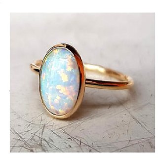 Opal Stone Ring Unheated  Untreated Stone Opal Gold Plated  Ring By CEYLONMINE
