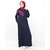 SILK ROUTE London Double Stripe Navy Casual Jilbab For Women Height of 5'2 inches, Jilbab Length is 54 inches