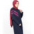 SILK ROUTE London Double Stripe Navy Casual Jilbab For Women Height of 5'2 inches, Jilbab Length is 54 inches
