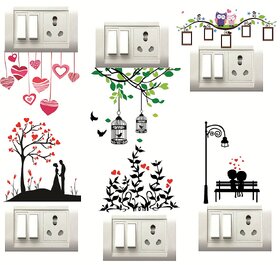 Decor Villa Switch Board Wall Sticker - Set Of 6