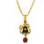 Men Style  Religious Jewelry Lord Shree Shiva Ji Trishul Pind Gold-plated Beads Wood, Brass, Metal Pendant Set.