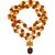 Men Style  Beautiful Great Hindu Shiva Ji Om Trishula Damaru Locket With Gold Cap Panchmukhi Rudraksha Mala Gold-plated.