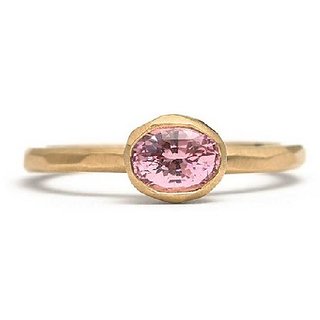 Precious Stone Pink sapphire  6.25 Ratti Gemstone Ring gold Plated By CEYLONMINE