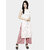 Fabclub Women's Cotton Checks Kurta and Palazzo Set (White and Pink)