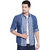 AC&F Men's Denim Paneled Casual Shirt
