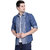 AC&F Men's Denim Paneled Casual Shirt