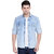 AC&F Men's Light-Washed Denim Casual Shirt