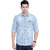 AC&F Men's Light-Washed Black Denim Casual Shirt