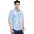 AC&F Men's Light-Washed Black Denim Casual Shirt