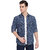 AC&F Men's Dual Tone Black Denim Casual Shirt