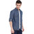 AC&F Men's Dual Tone Black Denim Casual Shirt