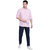 AC&F Men's Pink Linen Regular Shirt