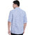AC&F Men's Blue and Grey Striped Linen Regular Shirt