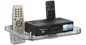 HFK White Set Top Box stand With 2 Remote Holder And 2Screw free