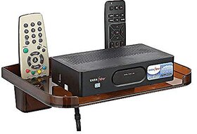 HFK Brown Set Top Box stand With 2 Remote Holder And 2Screw free